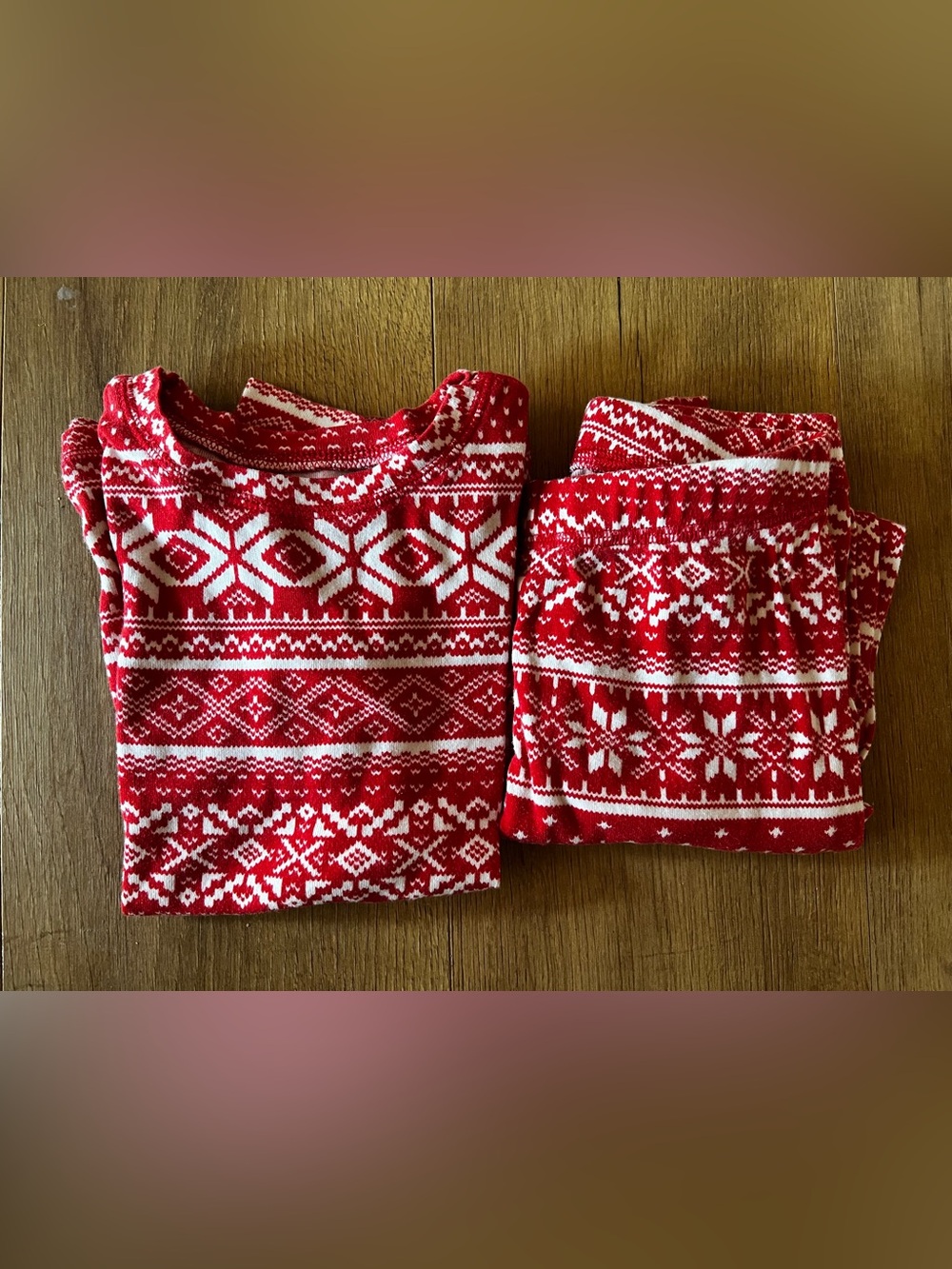 GAP Red and White Christmas pajamas. Organic cotton